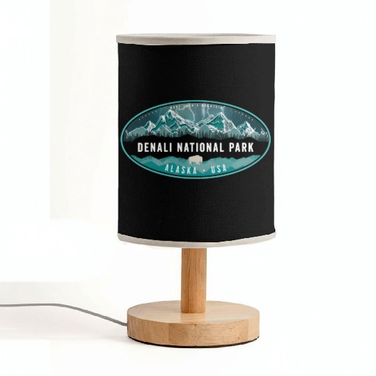 Denali National Park Alaska Hiking Camg Fabric Lamps