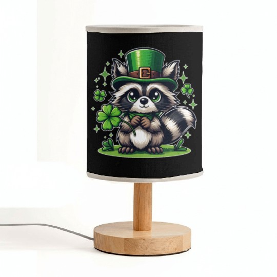 St. Patrick's Day Raccoon Revelry Fabric Lamps