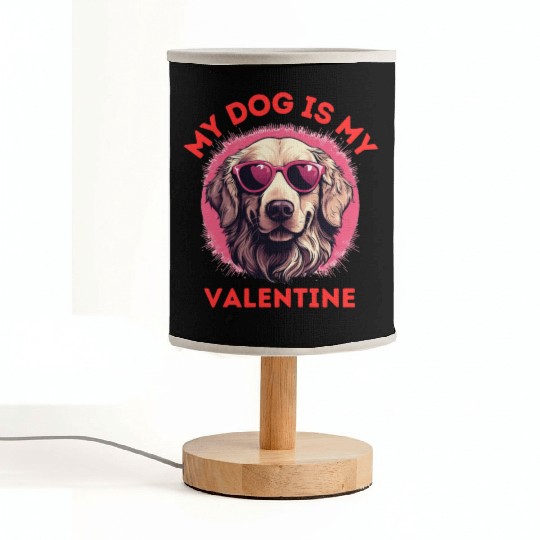 My Dog is my Valentine's Day 2024 Golden Retriever Fabric Lamps