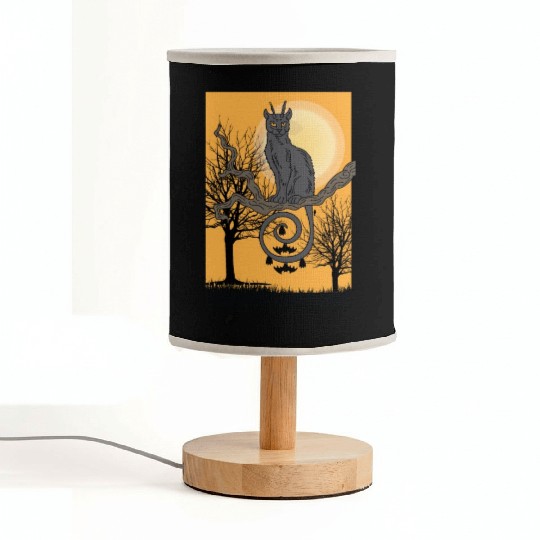 Cat Full Moon Cat Parent Gift Fabric Lamps