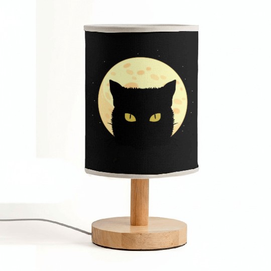 Cat Full Moon Cat Owner Gift Fabric Lamps