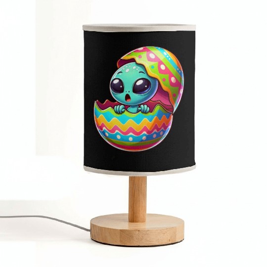 Colorful Alien Easter Egg Hatch Design Fabric Lamps
