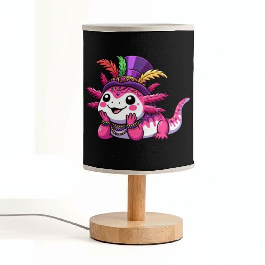 Mardi Gras Axolotl: Carnival Joy Fabric Lamps