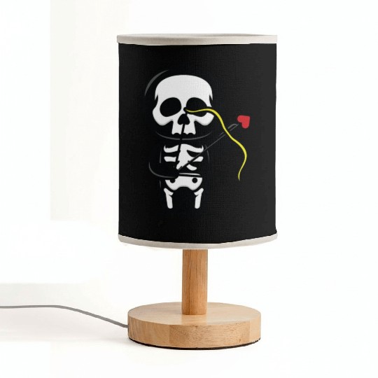 Funny skull cupid halloween costume Fabric Lamps