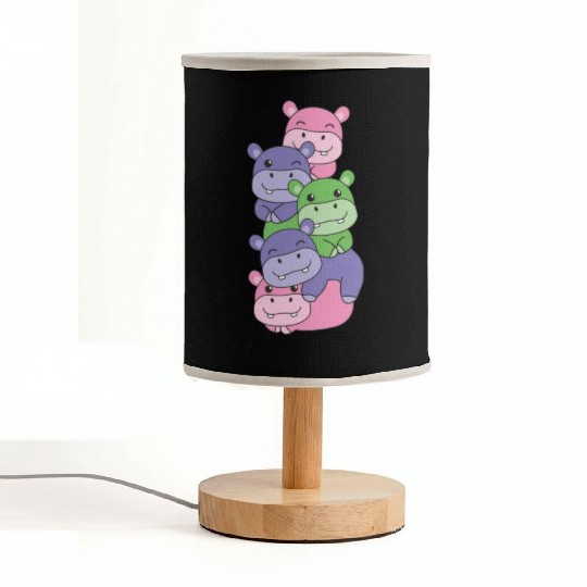 Trigender Flag Pride Lgbtq Cute Hippo Fabric Lamps