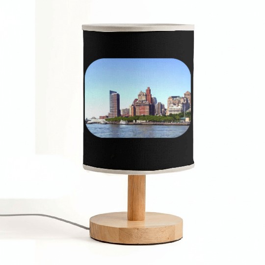 Manhattan NY - Manhattan Skyline on a Clear Day Fabric Lamps