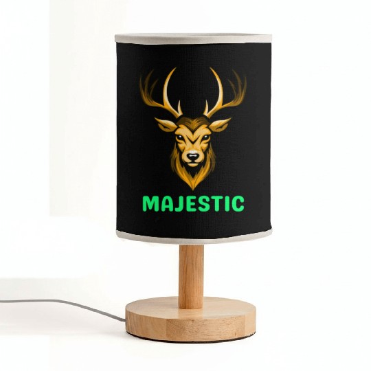 Black and Yellow Illustrative Deer Animal Logo Fabric Lamps