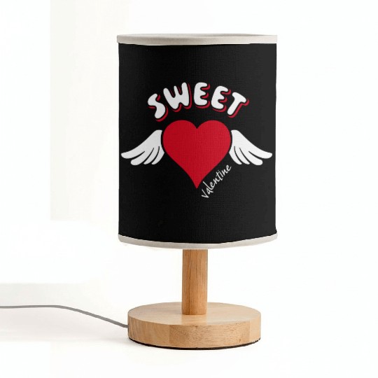Sweet Valentine Valentine's Day Heart Cupid Wings Fabric Lamps