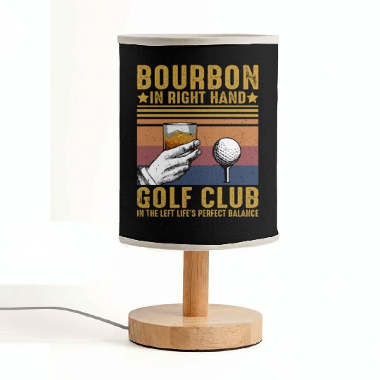 Bourbon Golf Funny Golfer Bourbon Lover Fabric Lamps