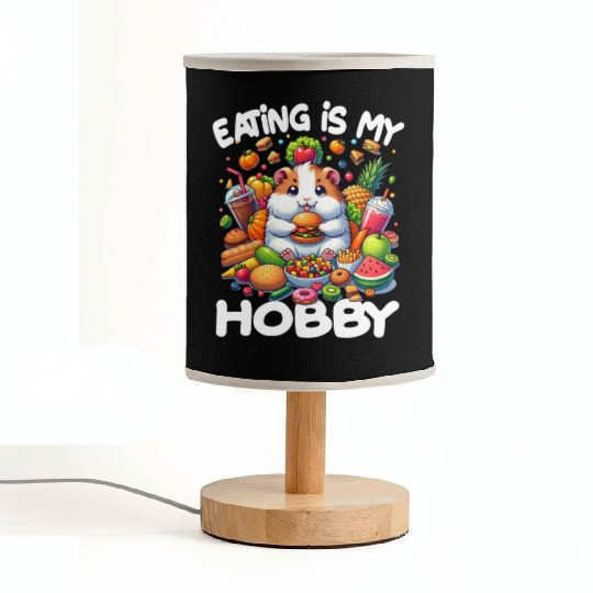 Cute Guinea Pig Kawaii Cavy Eating Burger Fabric Lamps
