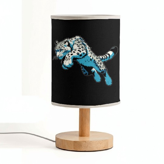 Snow Leopard Leopard White Leopard Fabric Lamps