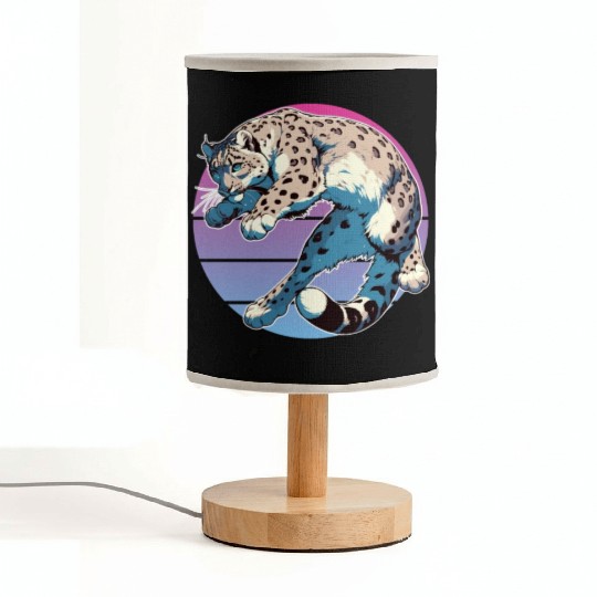 Snow Leopard Leopard White Leopard Fabric Lamps