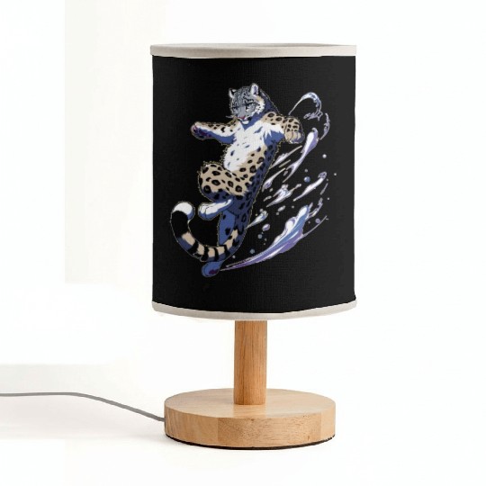 Snow Leopard Leopard White Leopard Fabric Lamps