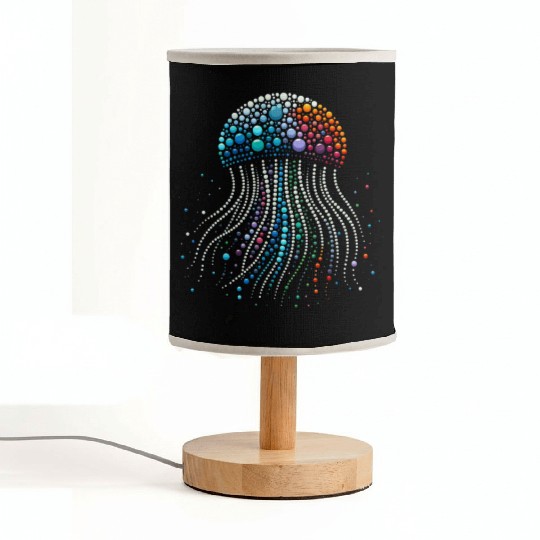 Neon Abyss - Jellyfish Pebble Art Fabric Lamps