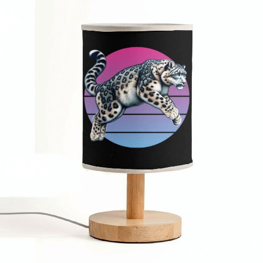 Snow Leopard Leopard White Leopard Fabric Lamps
