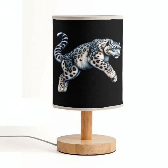 Snow Leopard Leopard White Leopard Fabric Lamps