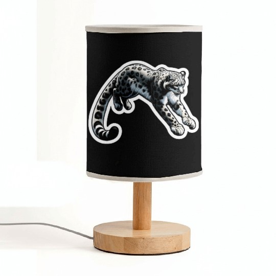 Snow Leopard Leopard White Leopard Fabric Lamps
