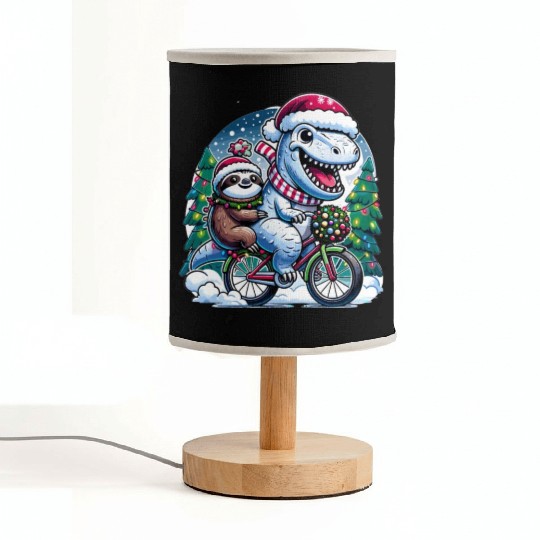 Winter Wonderland T-Rex and Sloth Cycling Duo Fabric Lamps