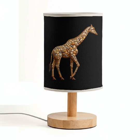 Serene Giraffe - Pebble Art Fabric Lamps
