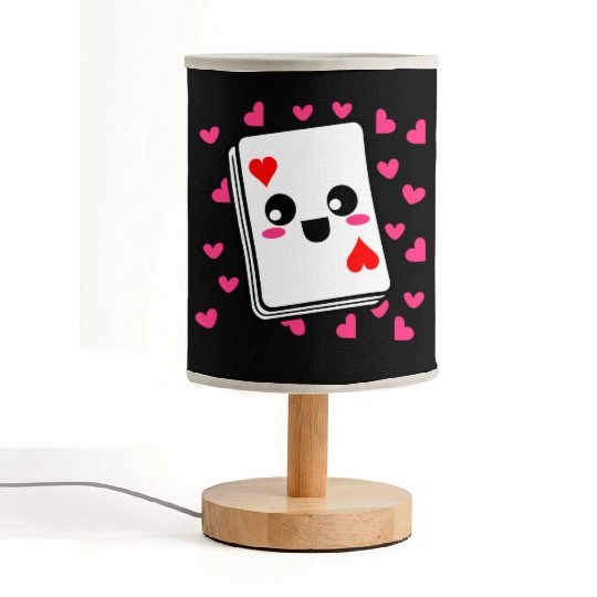 Kawaii Playing Card Hearts Fabric Lamps