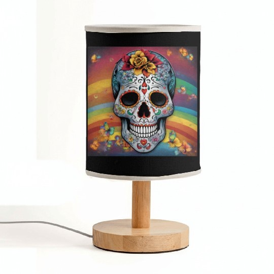 A Sugar Skull pastel colors & Rainbow Fabric Lamps