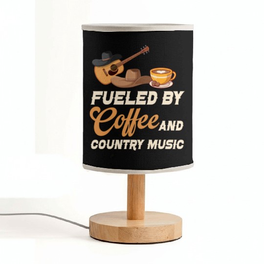 Fueled By Coffee And Country Music Cowgirl Fabric Lamps
