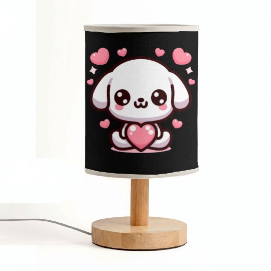 Cute Puppy Dog Heart Valentin Day Fabric Lamps