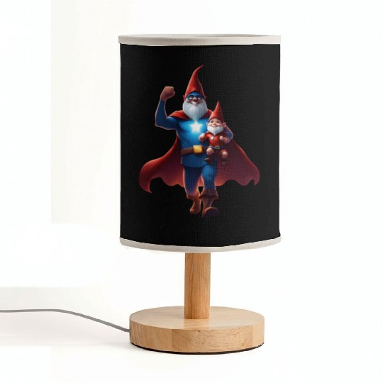 A Father's Day Gnome as a superhero dad Fabric Lamps