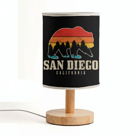San Diego California Bear Souvenir Fabric Lamps