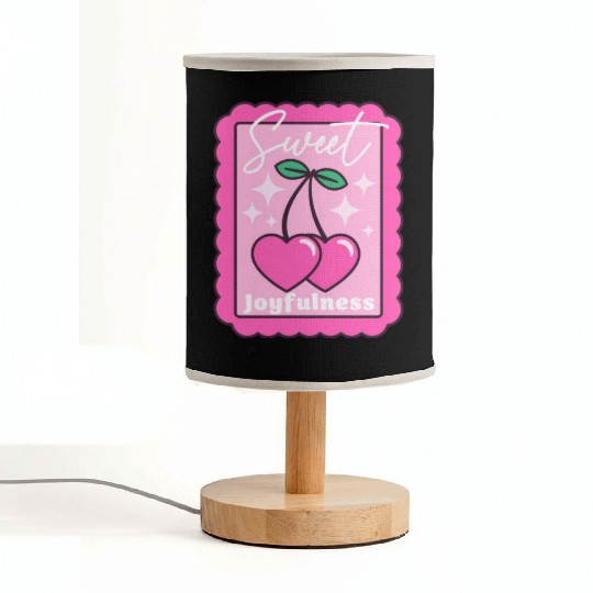 Sweet Joyfulness Cherry Hearts Stamp Fabric Lamps