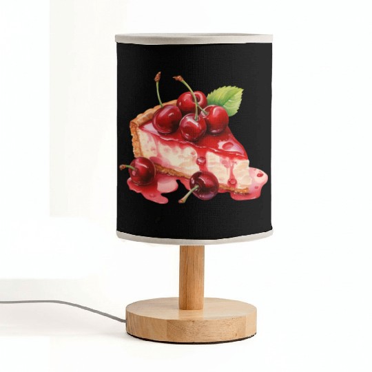 Slice of Red Cherry Cheesecake Fabric Lamps