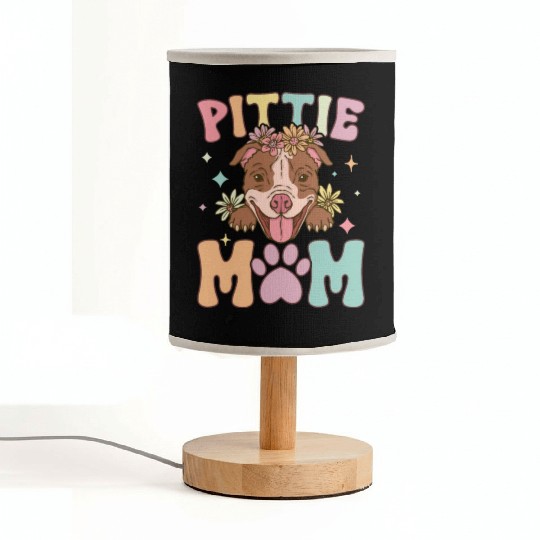 Groovy Pitbull Mom Female Dog Lover Fabric Lamps