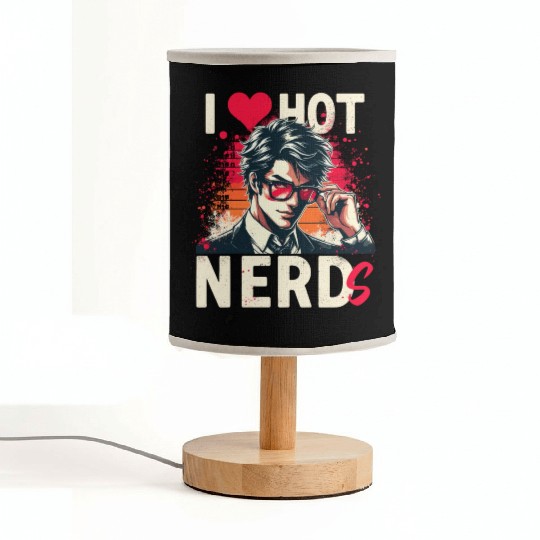 I Love Hot Nerds Anime Manga Husbando Smart Geek Fabric Lamps