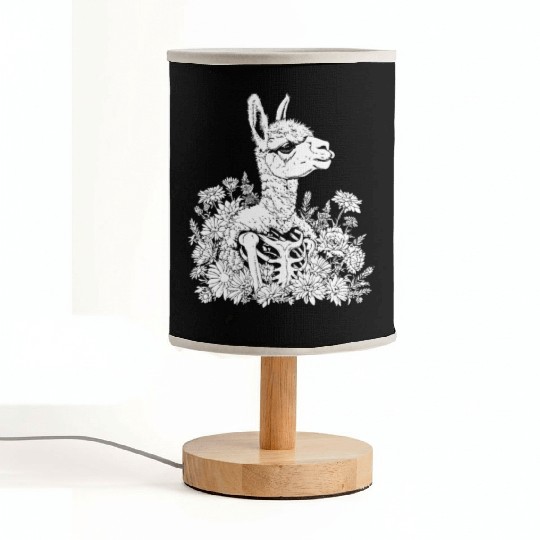 Alpaca Alpaka Floral Skeleton Flower Animal Fabric Lamps
