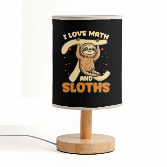 Pi Day I Love Math And Sloths Fabric Lamps