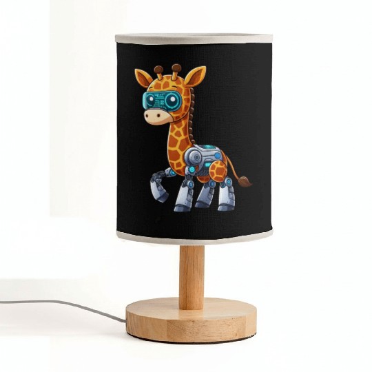 Cool robot giraffe is a cyborg Fabric Lamps