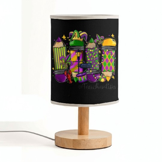 mardi gras teacher life Fabric Lamps