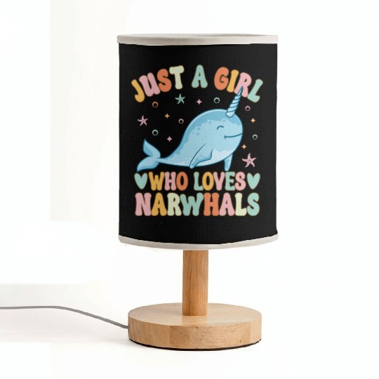 Narwhal Girl Narwhal Lover Fabric Lamps