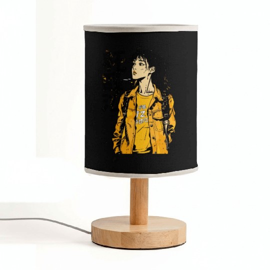 Yellow Girl Manga Fabric Lamps