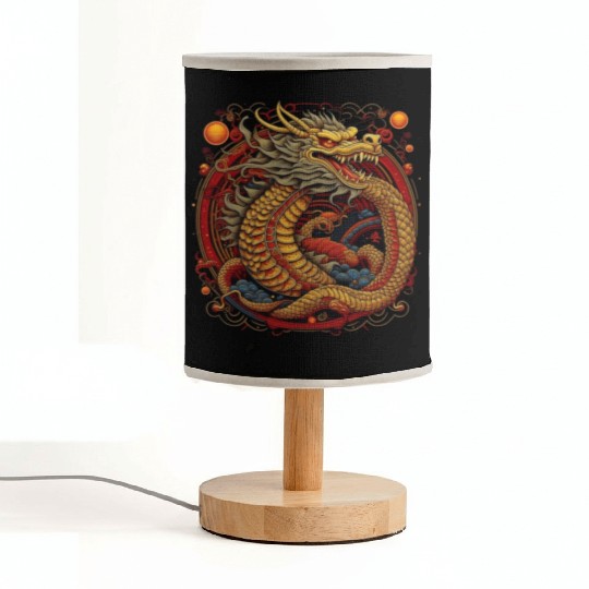 Chinese dragon. Dragon in a circle. Fabric Lamps