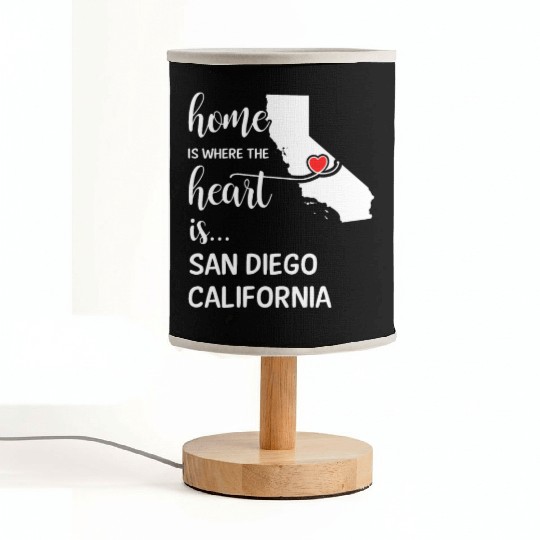 San Diego County California Is Where My Heart Is Fabric Lamps