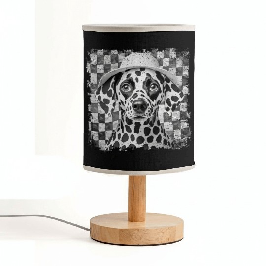 funny Dalmatian with hat Fabric Lamps