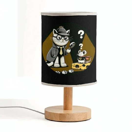 Detective Cat and Superhero Mouse Adventure Fabric Lamps