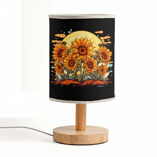 Sunflower Bloom Floral Summer Nature for a Fabric Lamps