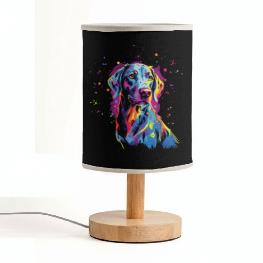 Watercolor Colorful Louisiana Catahoula Fabric Lamps