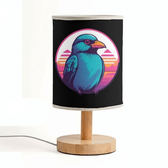 Synthwave Blue Bird 2 Fabric Lamps