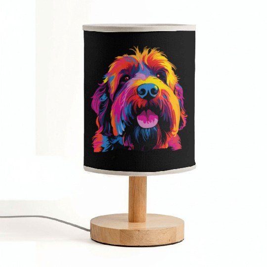 Colorful Russian Black Terrier Fabric Lamps