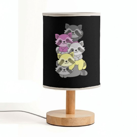 Perigirl Flag Pride Lgbtq Cute Raccoon Stack Fabric Lamps