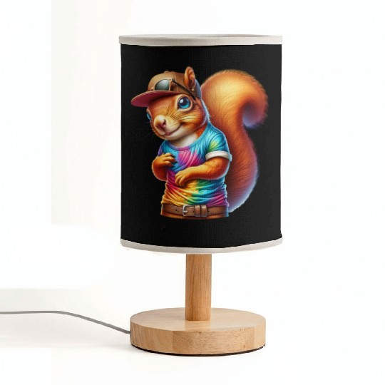 Colorful Cool Sport Squirrel Nuts Lover Design Fabric Lamps