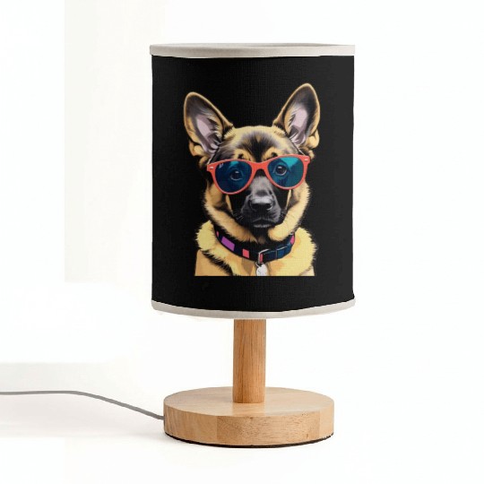 Cute German Shepherd Pop Art Fabric Lamps